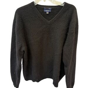 EUC Club Room Mens XL Black 100% Fine Cashmere V-Neck Super Soft Sweater